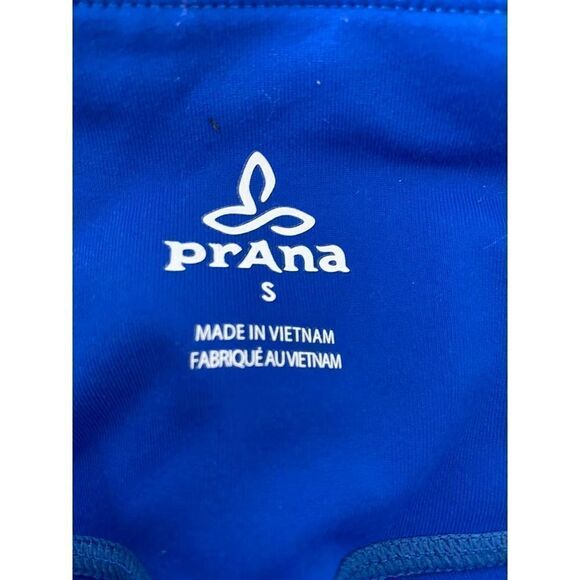Prana Cropped Yoga Leggings Blue Hidden Key Pocket - Women's Size Small - Picture 3 of 8